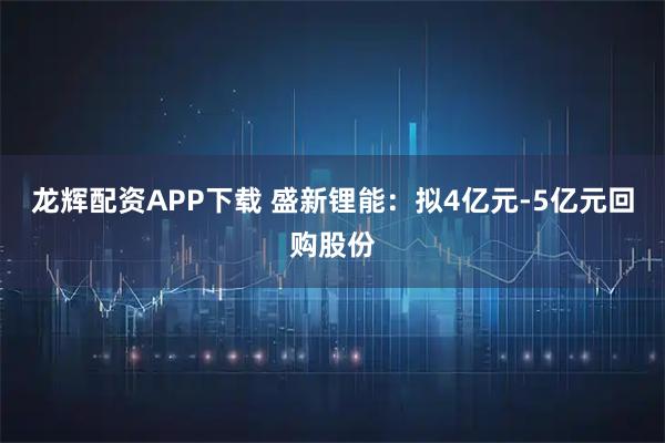 龙辉配资APP下载 盛新锂能：拟4亿元-5亿元回购股份